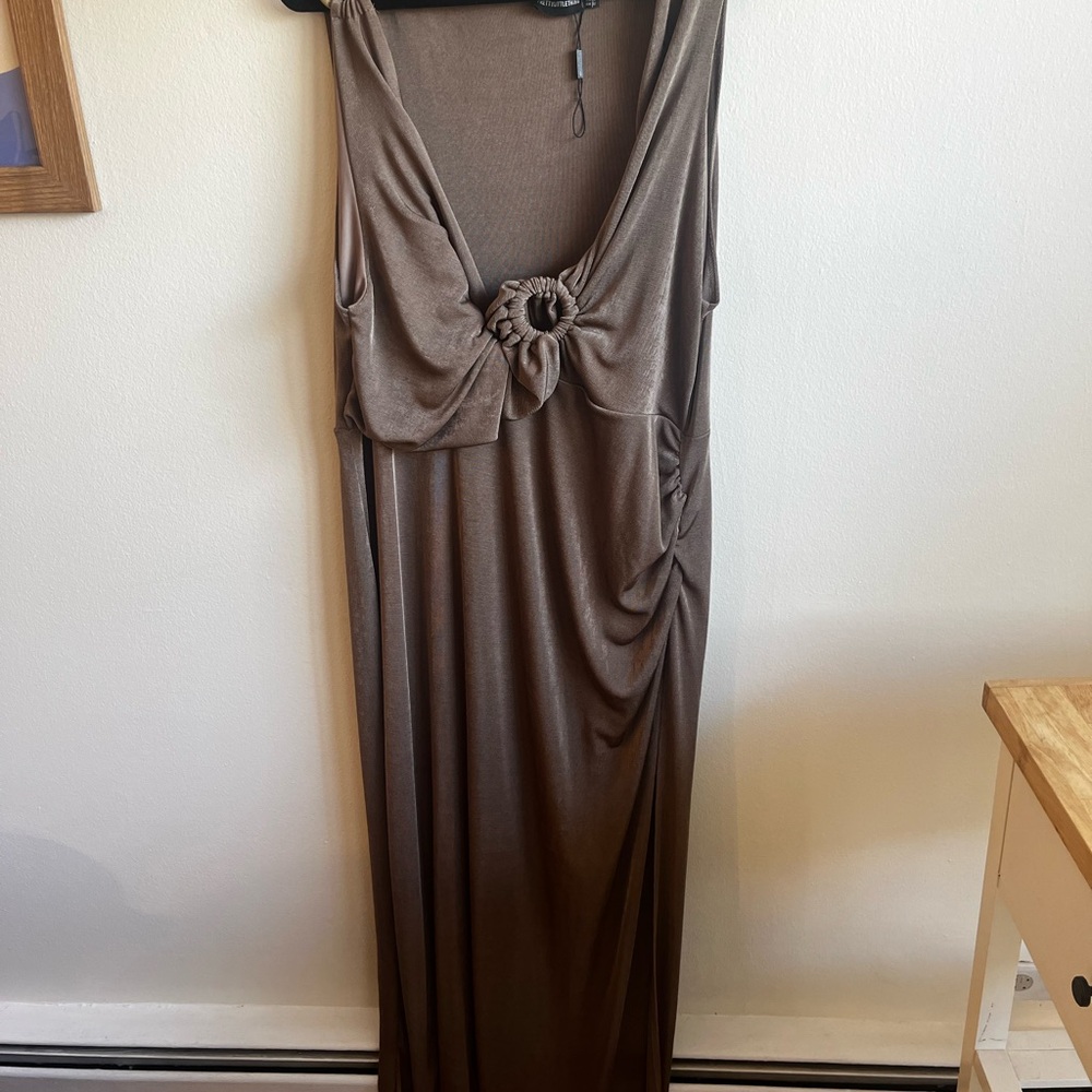 PrettyLittleThing Brown Maxi Dress